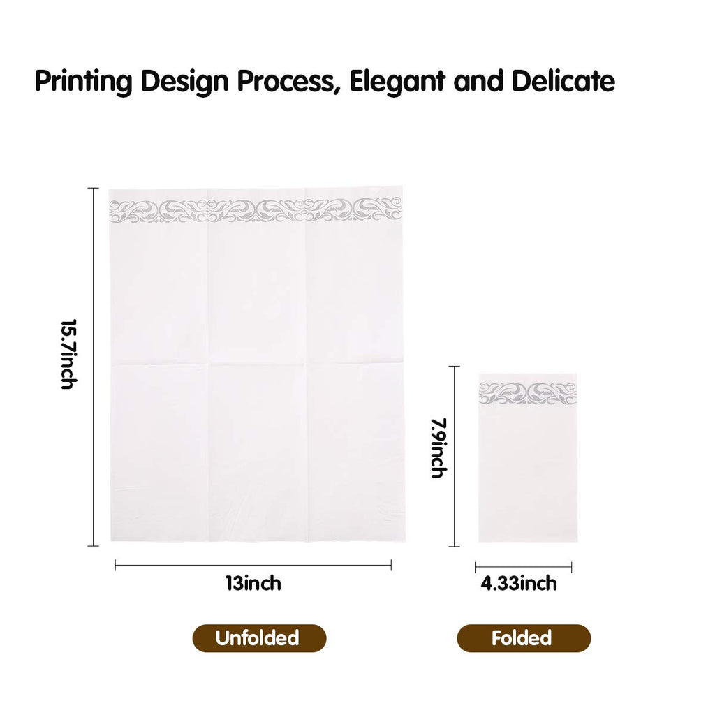 Vplus 600 Pack Paper Napkins Guest Towels Disposable Premium Quality 3-ply Dinner Napkins Disposable Soft, Absorbent, for Kitchen, Wedding, Parties, Dinners or Events(Gold)