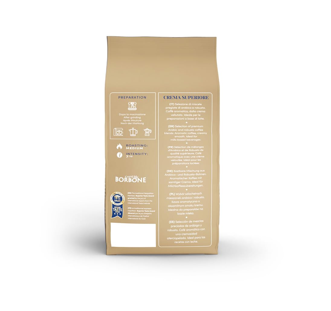 Caffè Borbone Crema Superiore Whole Bean Coffee, Arabica and Robusta Blend, Medium Roast, 2.2 lb Bag (Pack of 1)