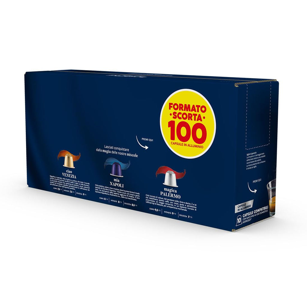 Caffè Borbone Espresso Intenso Aluminum Capsules Compatible with Nespresso Original Machines, Dark Roast, 100 Count