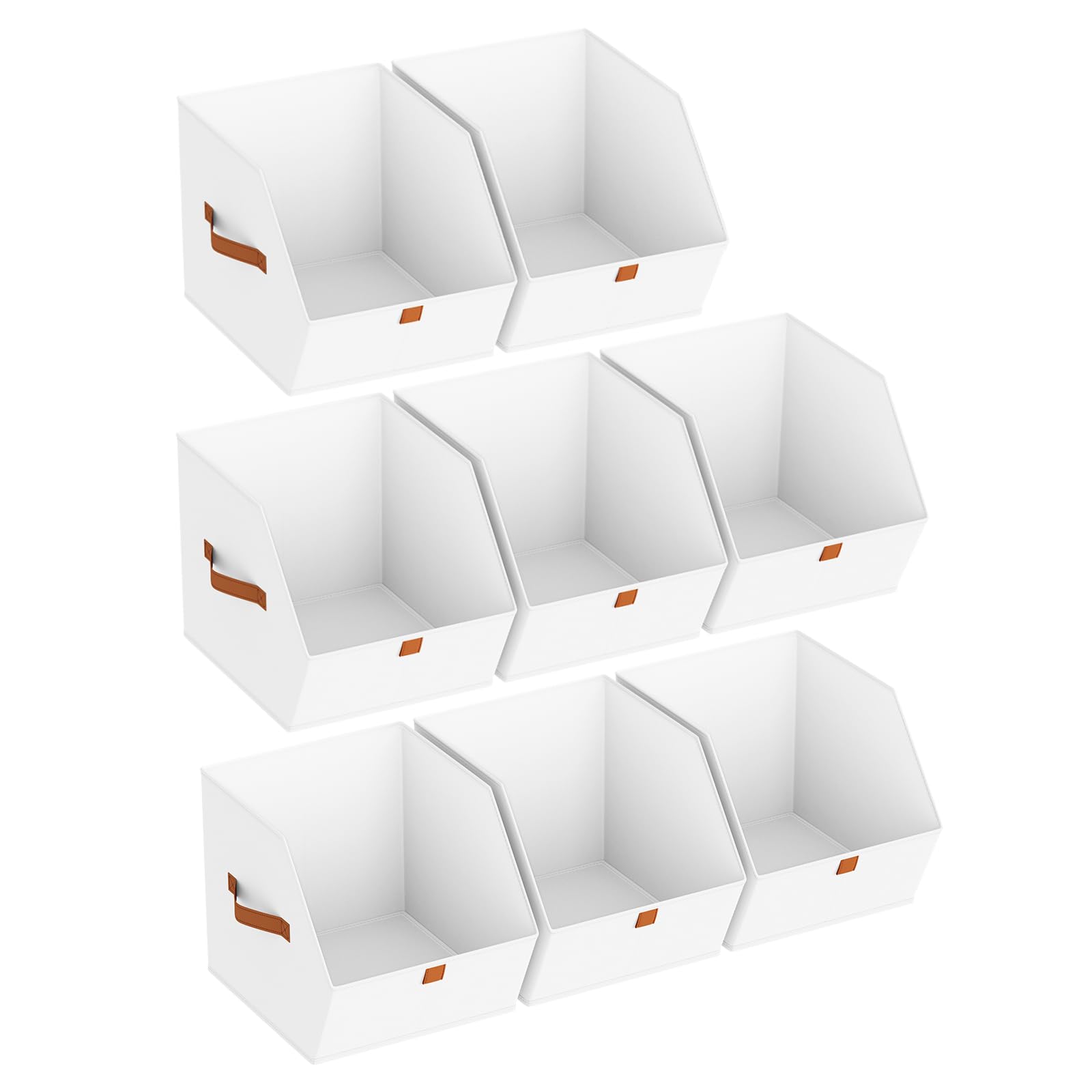 Homsorout Fabric Closet Storage Cubes - 6 Pack Square Storage Bins with Dual Handles for Clothes, Towels, Toys, Cube Storage Organizers for Bedroom, Nursery, Shelves, Closet, Small Spaces, Beige