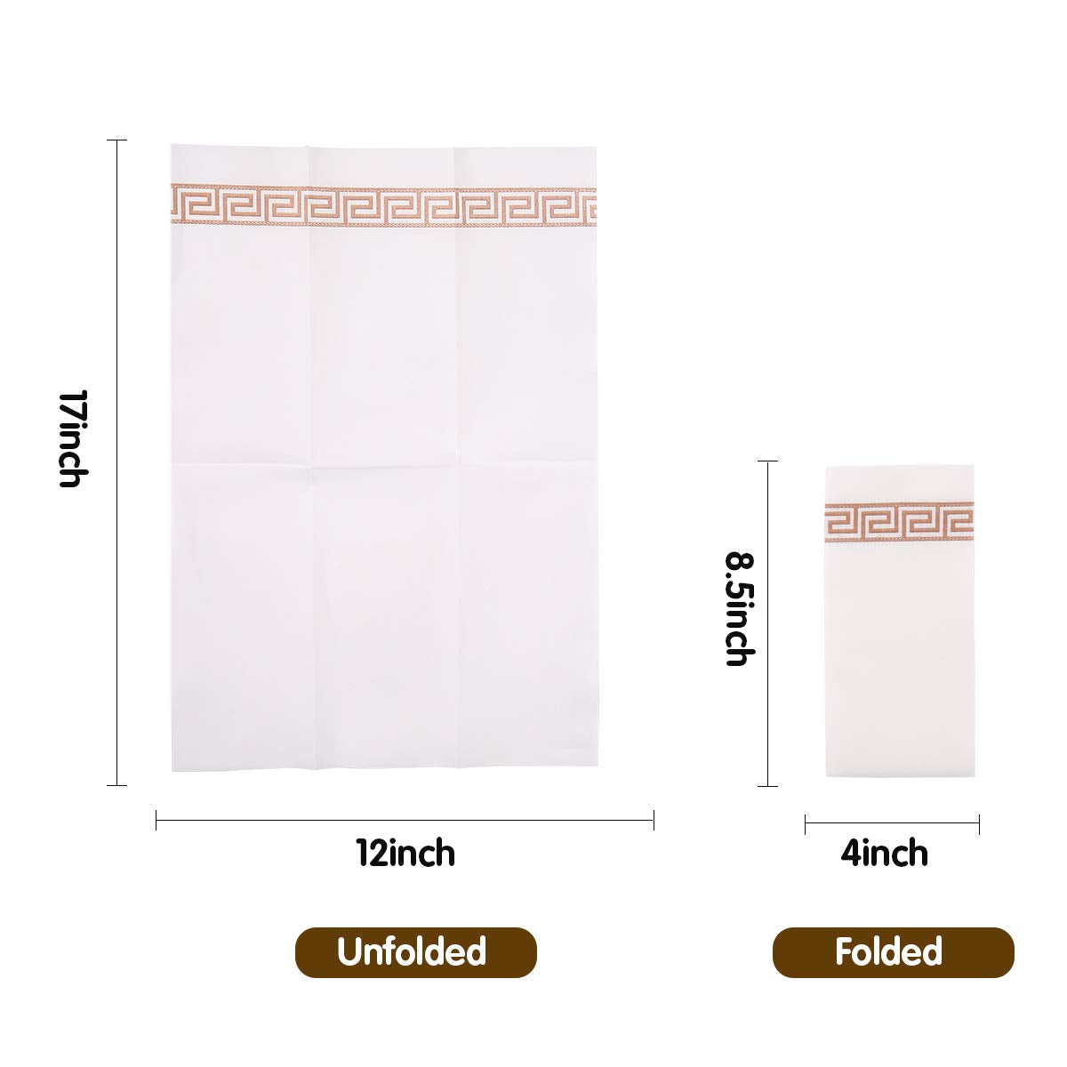 Vplus 200 PACK Guest Towels Disposable Bathroom, Decorative Bathroom Napkins, Soft and Absorbent Disposable Dinner Napkins Cloth Like for Kitchen, Parties, Weddings, Christmas Party（Gold)