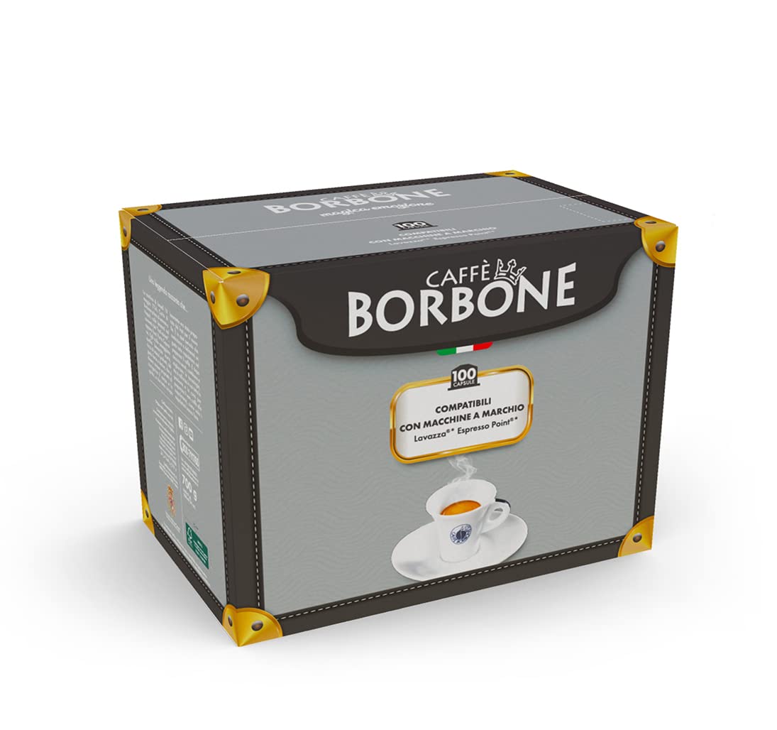 Caffè Borbone Compatible Lavazza Espresso Point 100 Coffee Pods, Blue Blend with Refined Taste, Powerful Character and Intense Aroma, Roasted and Freshly Packaged in Italy