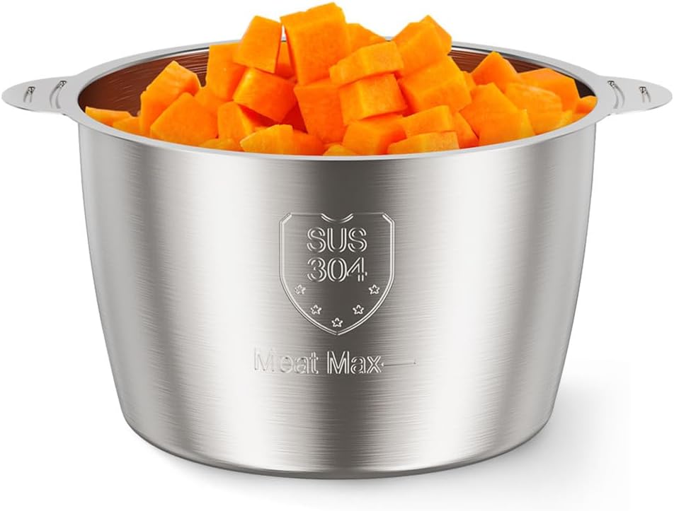 SUS 304 Stainless Steel Bowl Compatible with Ganiza GC10 & GC10-S Food Processor, 1PCS, 8Cup