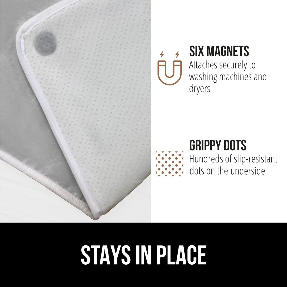 GORILLA GRIP The Original Ironing Board Cover and Pad, Silicone Coating, Thick Scorch Resistant Padding, Heavy Duty Iron Covers Standard Boards, Hook and Loop Fastener Strap, Silver, 15x54