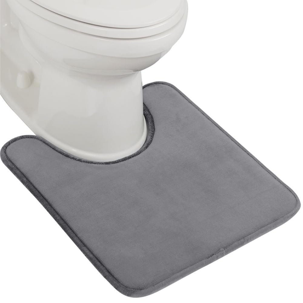 GORILLA GRIP Memory Foam Bath Rugs, Soft Absorbent Velvet Bathroom Mats, Durable Dots on Underside, Machine Washable Bathmat, Carpet Rug Room Decor for Shower Floor, 24x17 Mat, Graphite Gray