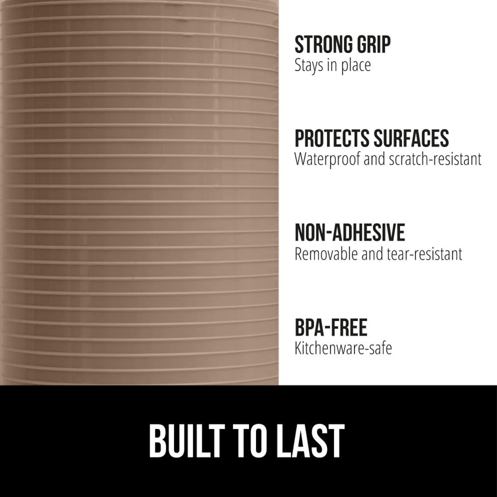 GORILLA GRIP DuraGuard Shelf Liner, Non-Adhesive Cabinet Liners for Kitchen Drawers, Shelves, Refrigerator, Pantry Storage, Bathroom Closet, Durable Waterproof BPA Free Ribbed Plastic, 12x20 Clear
