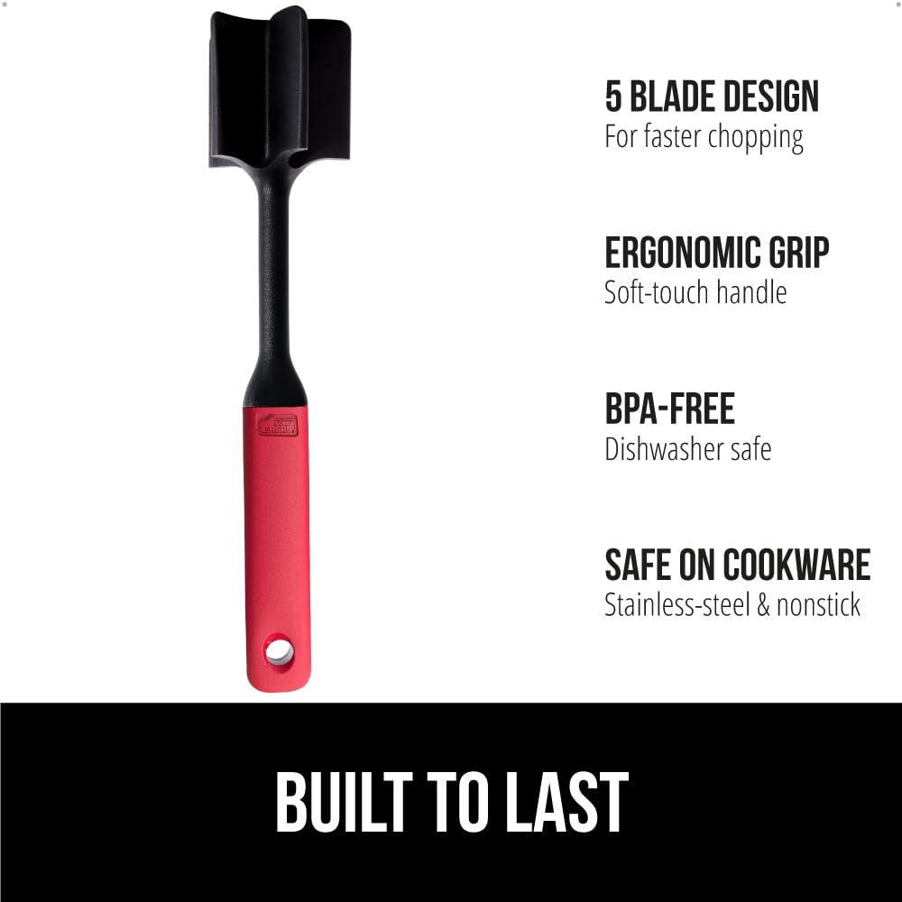 GORILLA GRIP BPA-Free Patented Dual-Sided Meat Tenderizer Tool, Soft Comfortable Handle, Heavy Duty Kitchen Mallet for Steak, Beef, Cutlets, Commercial Grade Chicken Pounder, Dishwasher Safe, Black
