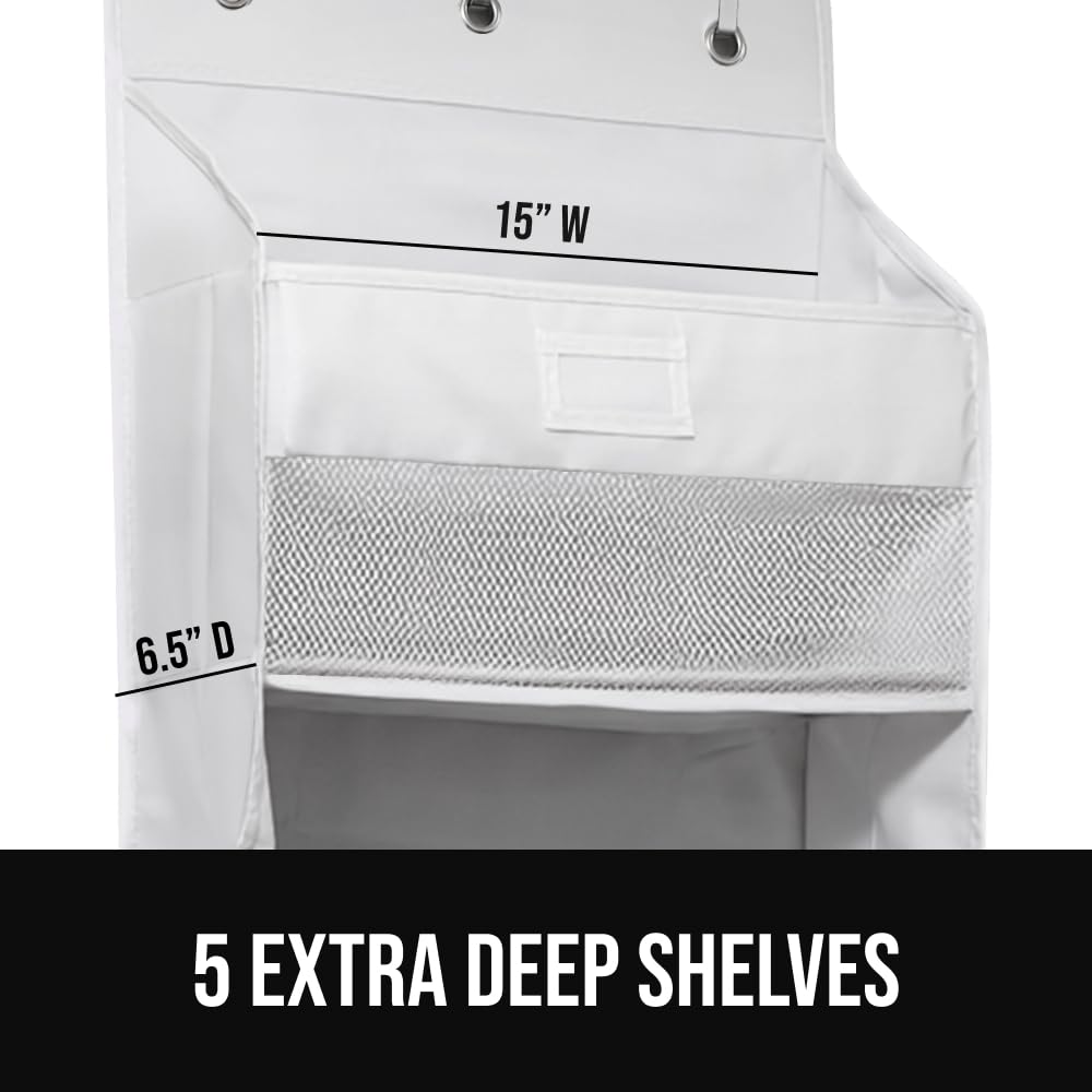 GORILLA GRIP Over the Door Shoe Organizer, 24 Large Breathable Mesh Pockets, Space Saving Hanging Storage Holder, Closet Rack Hanger Holds Up to 40 lbs, Hangs on Closets for Shoes, Accessories, Black
