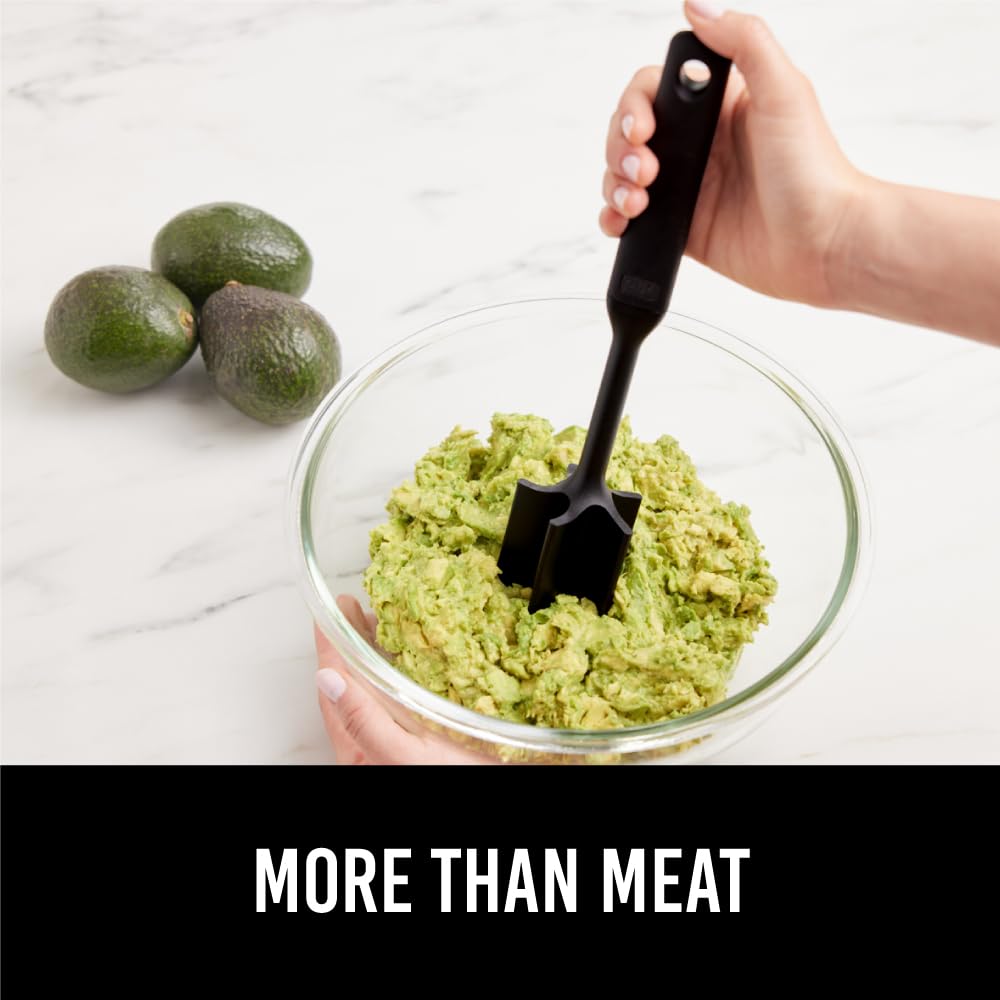GORILLA GRIP BPA-Free Patented Dual-Sided Meat Tenderizer Tool, Soft Comfortable Handle, Heavy Duty Kitchen Mallet for Steak, Beef, Cutlets, Commercial Grade Chicken Pounder, Dishwasher Safe, Black