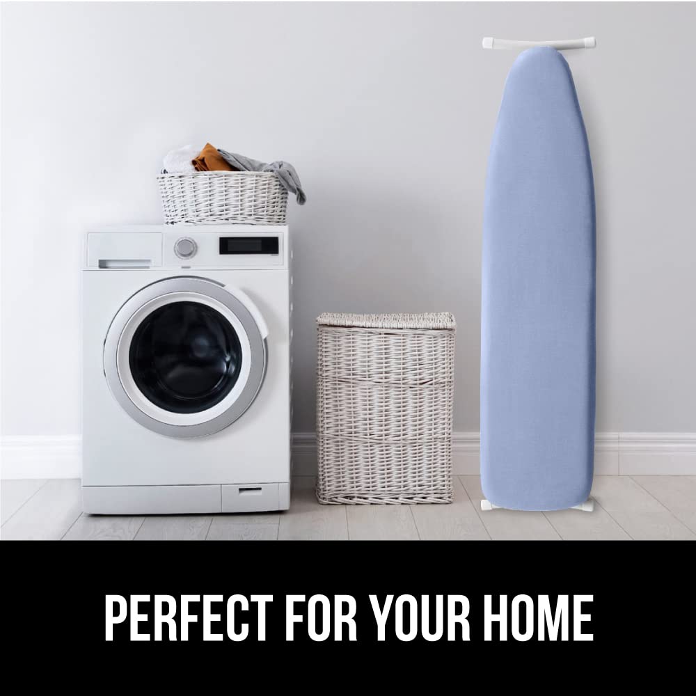 GORILLA GRIP The Original Ironing Board Cover and Pad, Silicone Coating, Thick Scorch Resistant Padding, Heavy Duty Iron Covers Standard Boards, Hook and Loop Fastener Strap, Silver, 15x54