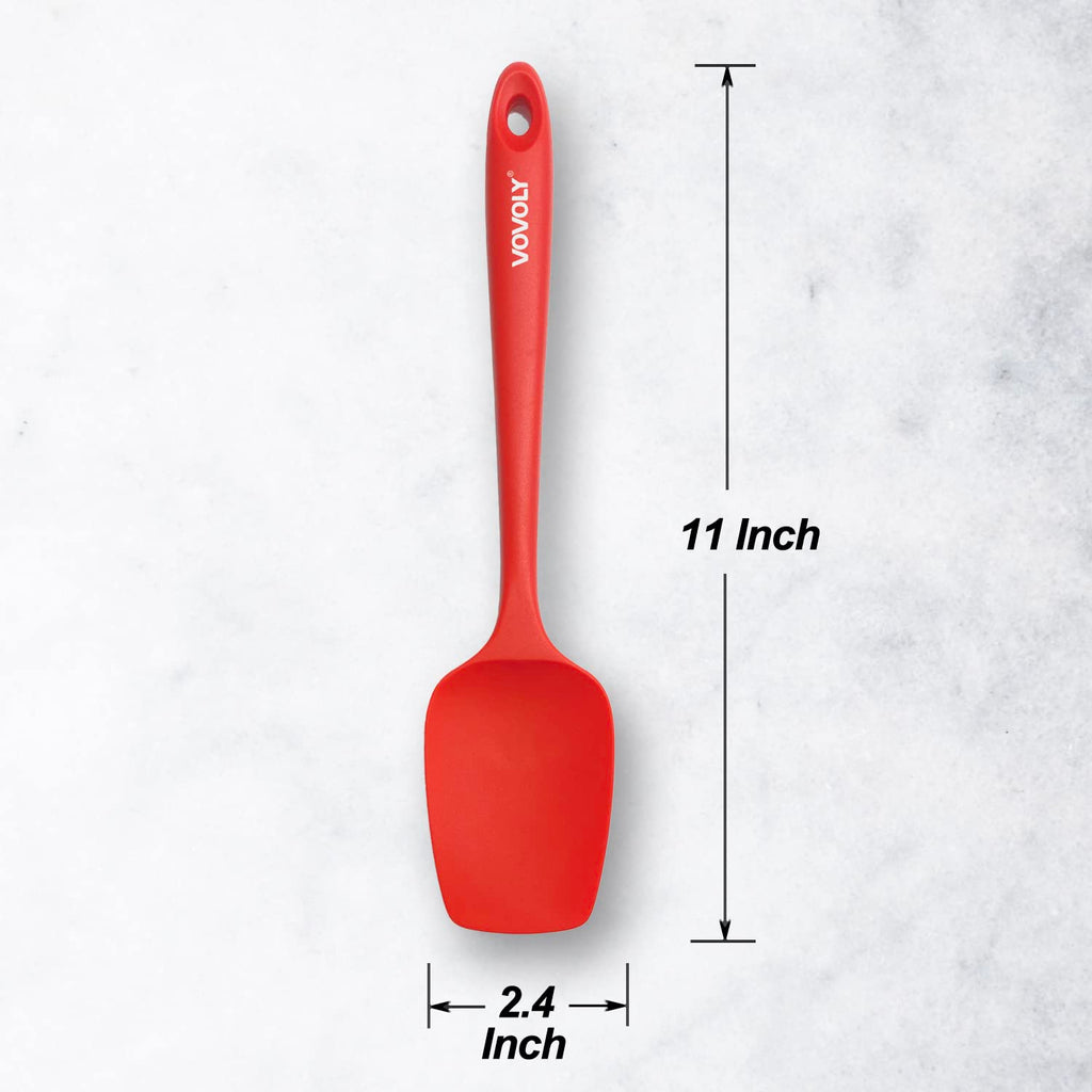 Silicone Spatula Set, High Heat Resistan Rubber Spoon Spatula, Non-Stick Spoonula with Seamless One Piece Design, Flexible Scrapers Baking Mixing Tool,3 Pack, Black