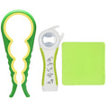 Otstar Jar Opener and Bottle Opener with Silicone Jar Gripper to Remove Stubborn Lids, Pull Tabs and Bottles-Designed for Weak Hands,Seniors, Arthritis - Ideal for Elderly and Children (Green)