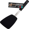 GORILLA GRIP Food Grade Flexible Silicone Spatula, Heat Resistant Head for Nonstick Frying Pan, Patented Soft Rubber Handle for Comfort, Non-Scratch Kitchen Turner, Flip Eggs Burgers, 11.6 in, Black