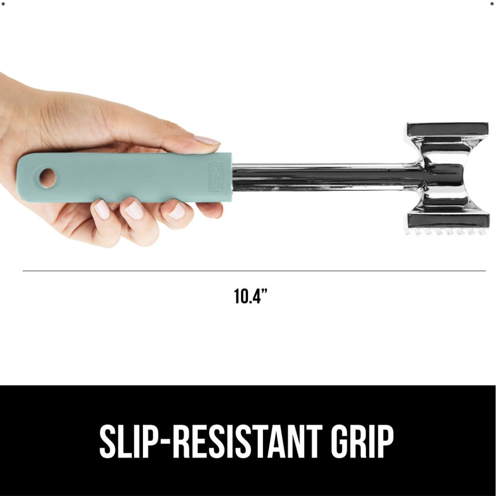 GORILLA GRIP BPA-Free Patented Dual-Sided Meat Tenderizer Tool, Soft Comfortable Handle, Heavy Duty Kitchen Mallet for Steak, Beef, Cutlets, Commercial Grade Chicken Pounder, Dishwasher Safe, Black
