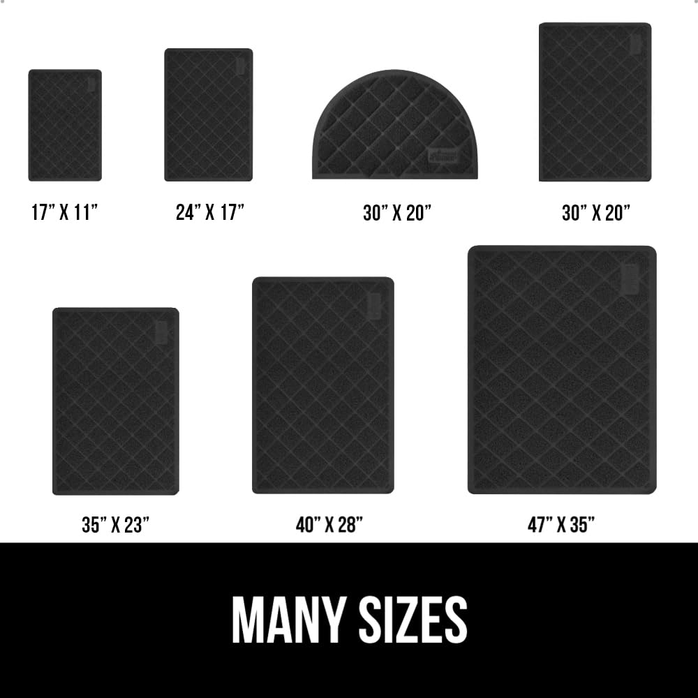 GORILLA GRIP Cat Litter Box Mat, Water Resistant, US Designed Kitty Litter Trapping Mats, Easy to Clean, Scatter Control, Less Mess and Clean Floors, Kitten Supplies for Indoor Cats, 24x17 Grey