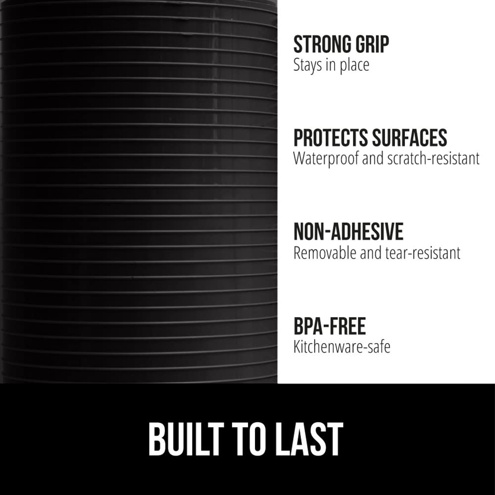 GORILLA GRIP DuraGuard Shelf Liner, Non-Adhesive Cabinet Liners for Kitchen Drawers, Shelves, Refrigerator, Pantry Storage, Bathroom Closet, Durable Waterproof BPA Free Ribbed Plastic, 12x20 Clear