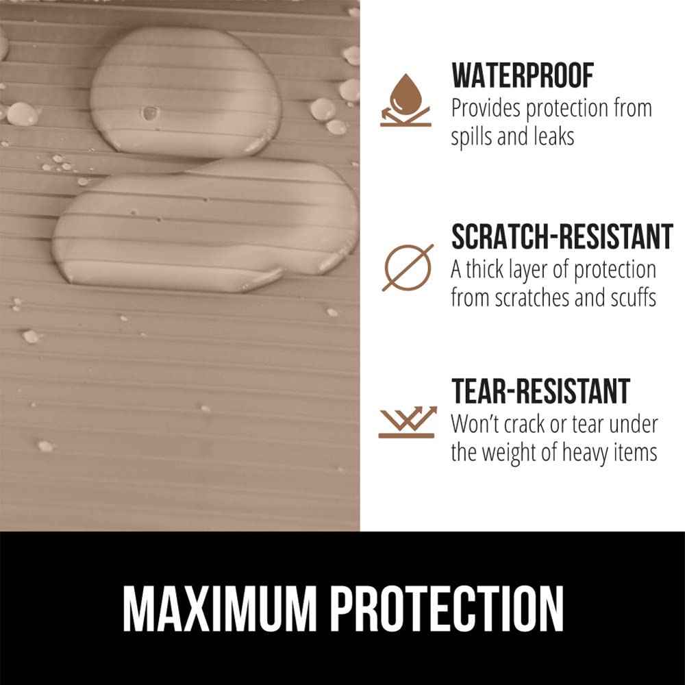 GORILLA GRIP DuraGuard Shelf Liner, Non-Adhesive Cabinet Liners for Kitchen Drawers, Shelves, Refrigerator, Pantry Storage, Bathroom Closet, Durable Waterproof BPA Free Ribbed Plastic, 12x20 Clear
