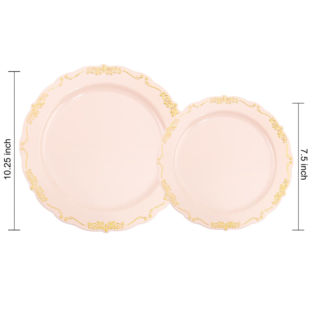 DaYammi 60PCS White Plastic Plates, Heavy Duty White Disposable Plates Premium 10inch Dinner Plates Hard Plastic Plates Disposable for Party Wedding Bridal Shower