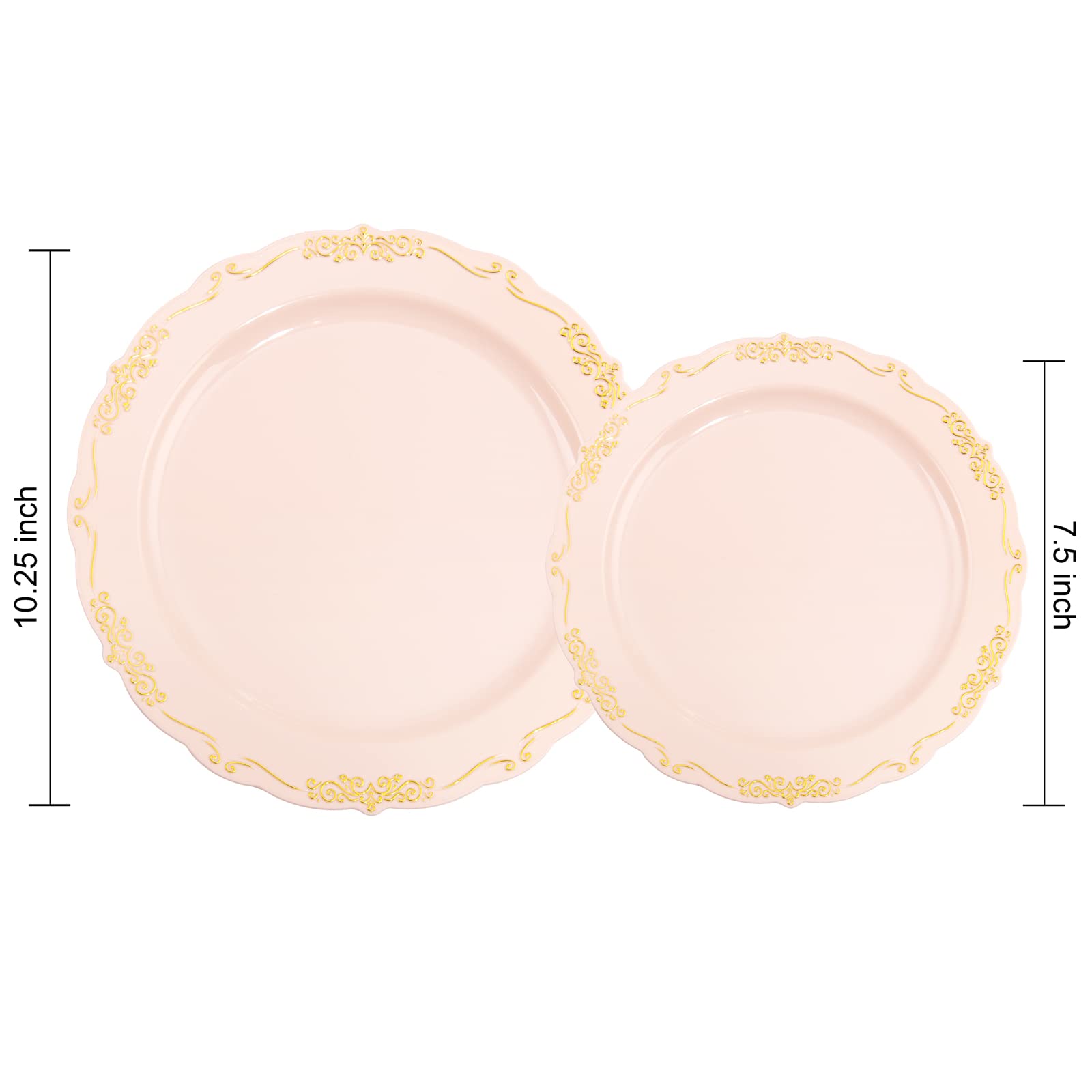 DaYammi 60PCS White Plastic Plates, Heavy Duty White Disposable Plates Premium 10inch Dinner Plates Hard Plastic Plates Disposable for Party Wedding Bridal Shower