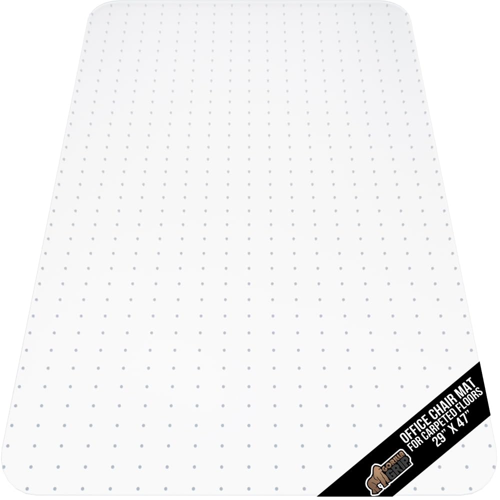 GORILLA GRIP Slip Resistant Clear Office Chair Mat for Carpet Floors, 36x48 Smooth Rolling Glide Under Desk, Heavy Duty Plastic Computer Mats and Carpeted Floor Protector, Work and Gaming Chairs