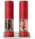 ThermoMaven Upgraded Larger Capacity Electric Salt and Pepper Grinder Set, 110ml Rechargeable Salt and Pepper Shaker with LED Light, Stainless Steel Automatic Pepper Mill with 6 Adjustable Coarseness