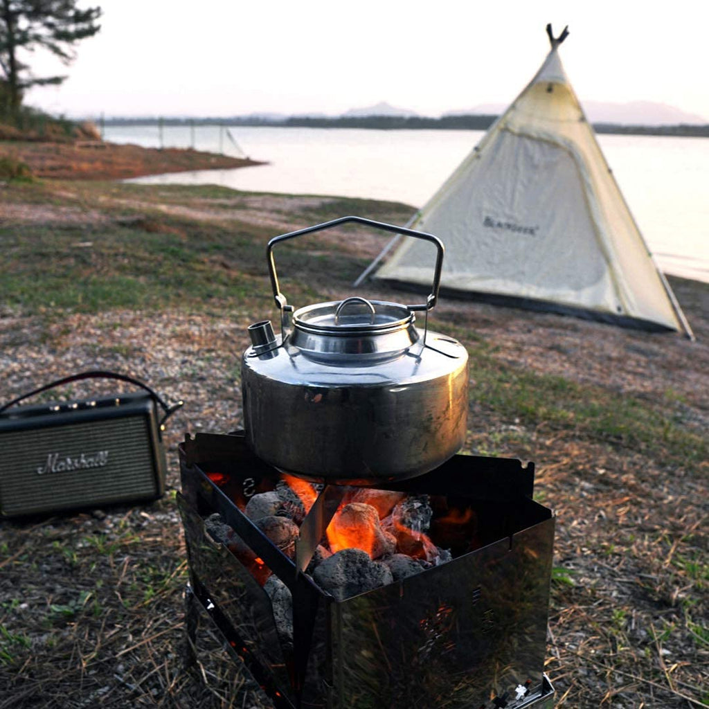 Fire-Maple Antarcti Portable 1.2 Liter Lightweight Stainless Steel Camping Kettle | Durable and Portable Camp Tea Pot | Ideal for Bushcraft and Outdoor Campfire Use