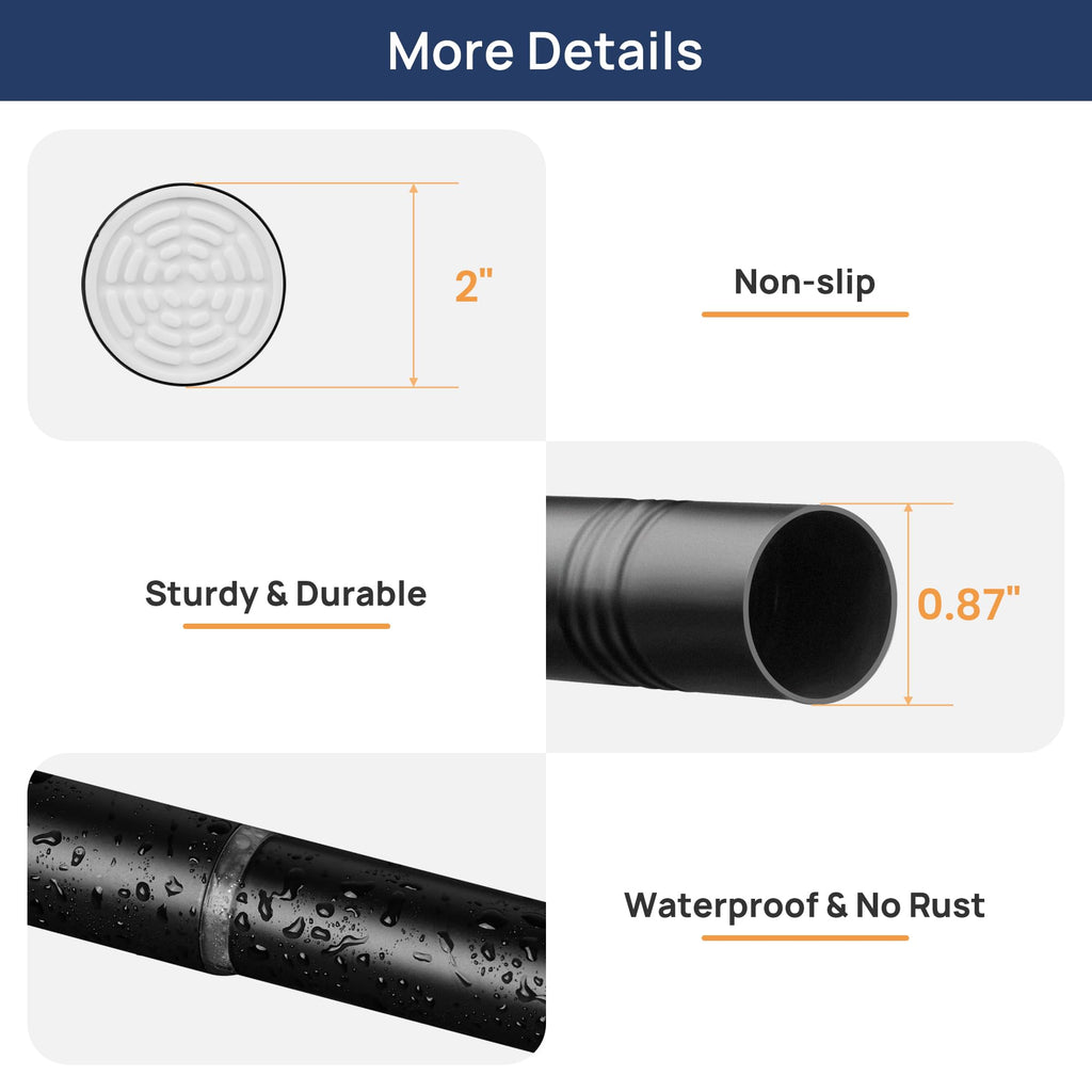 ENJOYBASICS 2 Pack Adjustable Spring Tension Curtain Rods 32 to 66 Inches, Stainless Steel Matte Black Shower Rod No Drilling for Window, Bathroom, Closet, Room Divider, 7/8" Diameter