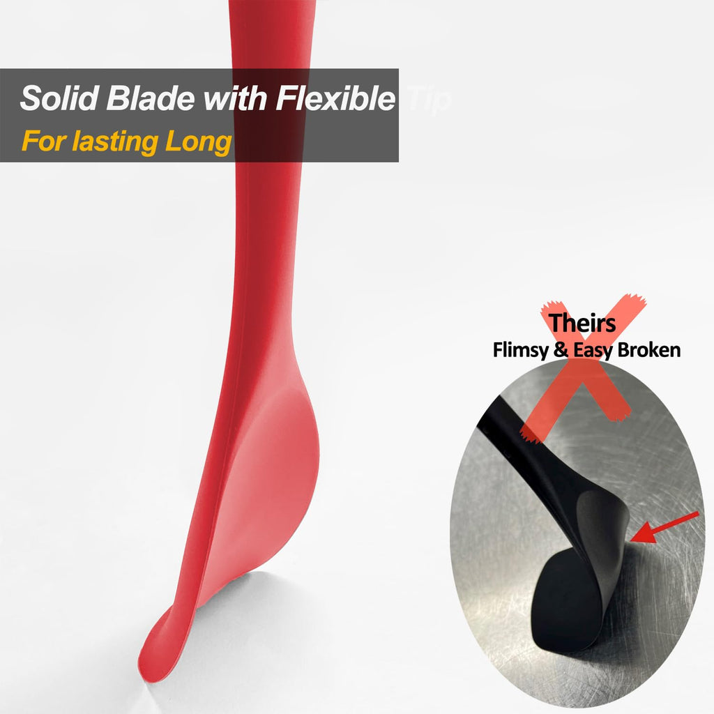 Upgrade Silicone Spatula Spoon Set,VOVOLY Heat Resistant Rubber Spoonula, Seamless Non-Stick Flexible Scrapers for Baking Mixing Tool,3 Pack,