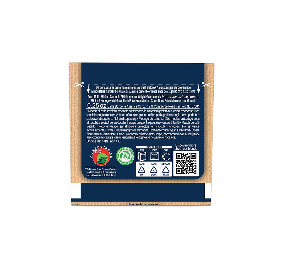 Caffè Borbone Espresso Paper Pods, Blue Blend, Balanced and Full-Bodied, Medium Roast ESE Pods, Authentic Italian Espresso - 150 Count