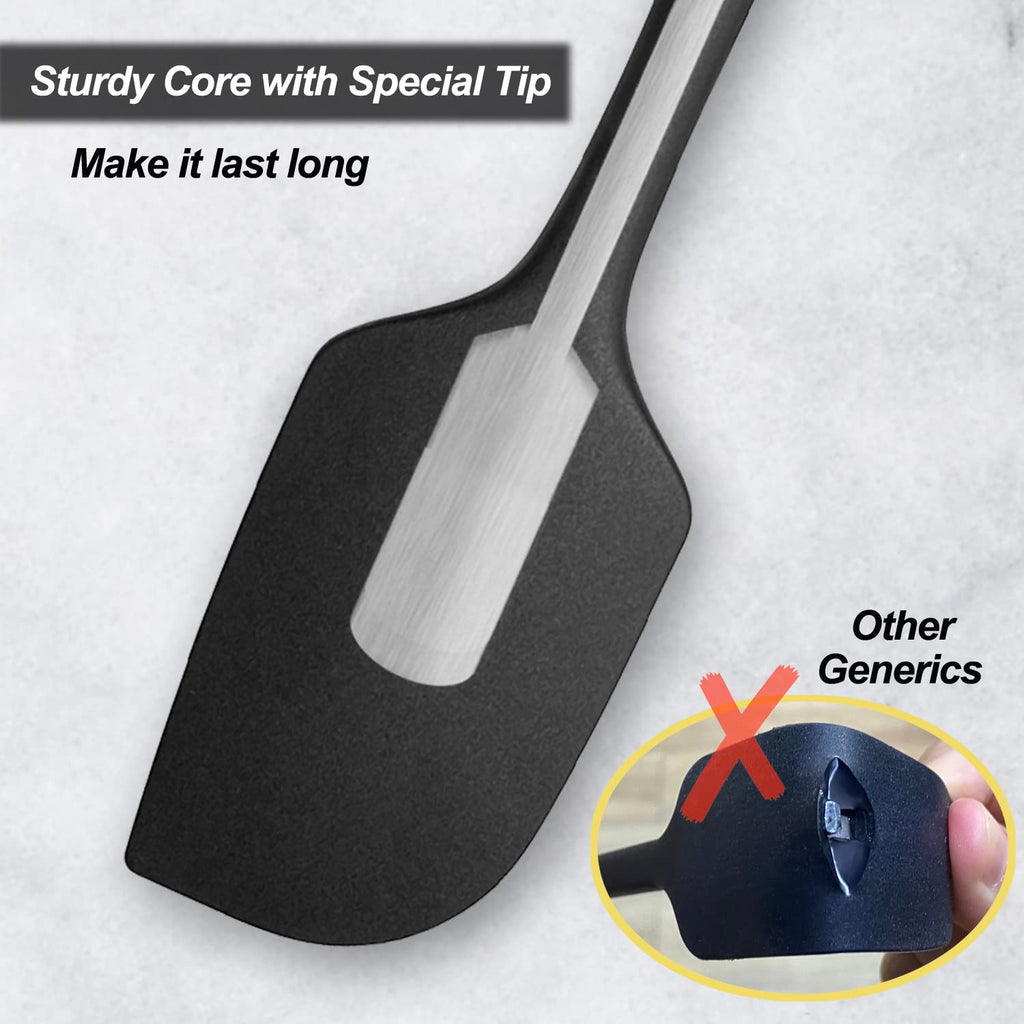 3 Pack Large Silicone Spatula for Kitchen,600°F Heat resistant Rubber Spatulas for Baking,Cooking, Scraping,and Mixing,Non Stick Kitchen Utensils, BPA Free, 11.2 IN, Khaki
