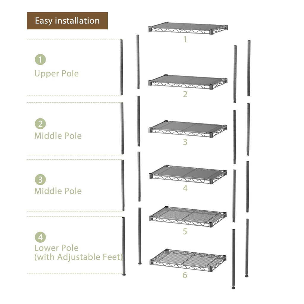 SINGAYE 3 Small Shelves Storage Shelf Wire Shelving Unit Metal Shelf Adjustable Organizers Storage Shelving with Wheels for Bathroom Laundry Room Kitchen Pantry11.5”D x 17.5”W x 30.5”H White