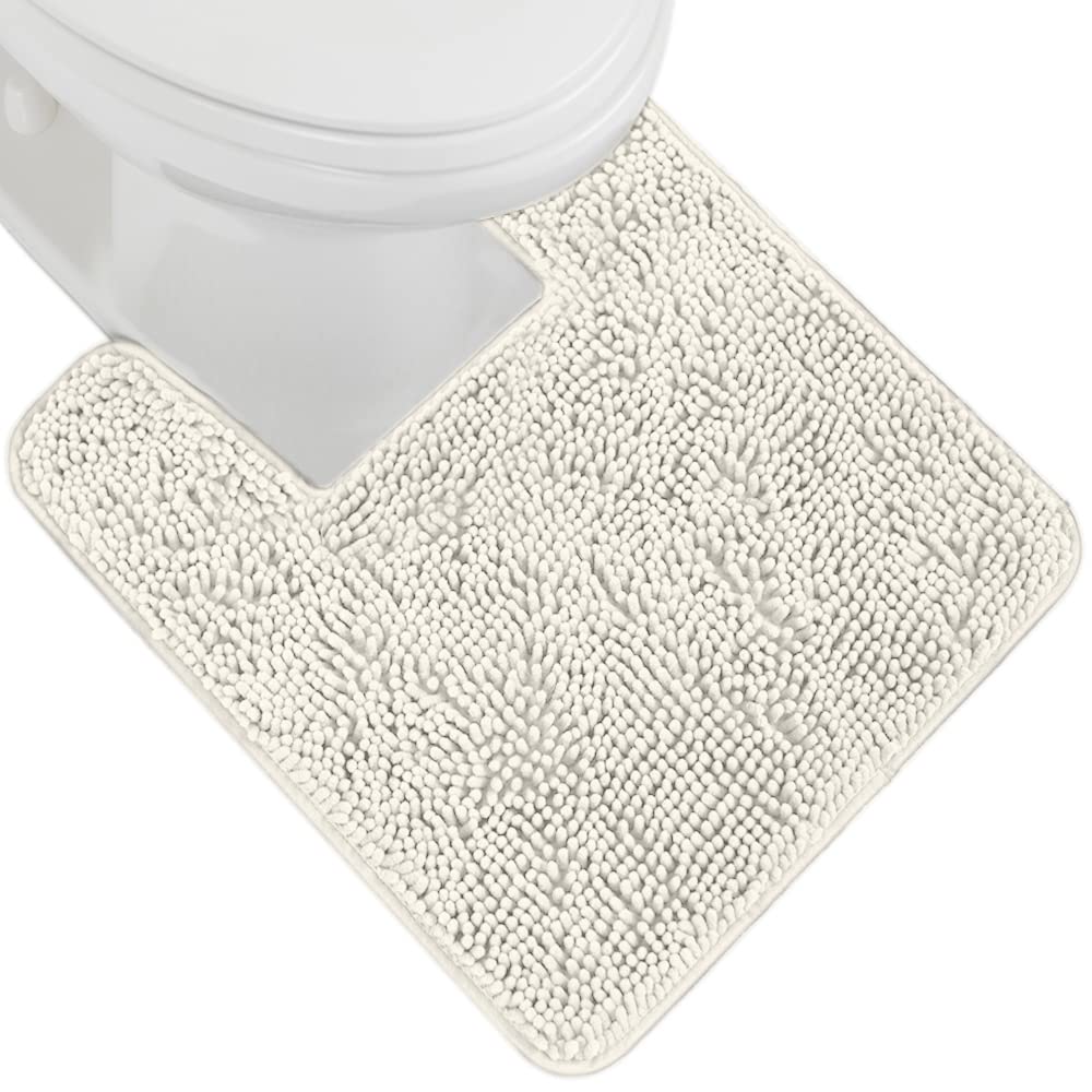 GORILLA GRIP Bath Rug Mat, Thick Soft Absorbent Chenille, Quick Dry Microfiber Mats, Rubber Backing Washable Shower Floor Rugs, US Designed Bathroom Bathmat Home Decor Accessories, 24x17, Grey