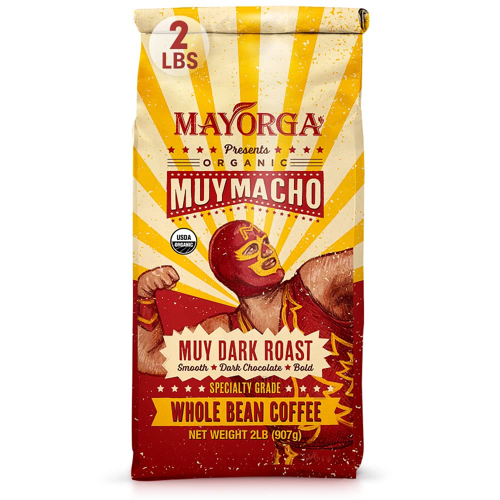 Mayorga Organic Coffee 2lb Cafe Cubano Roast - Dark Roast Whole Bean Specialty Grade Coffee, 100% Arabica, Slow Roasted, Bold and Smooth Flavor with Low Acidity - USDA Organic, Non-GMO, Kosher