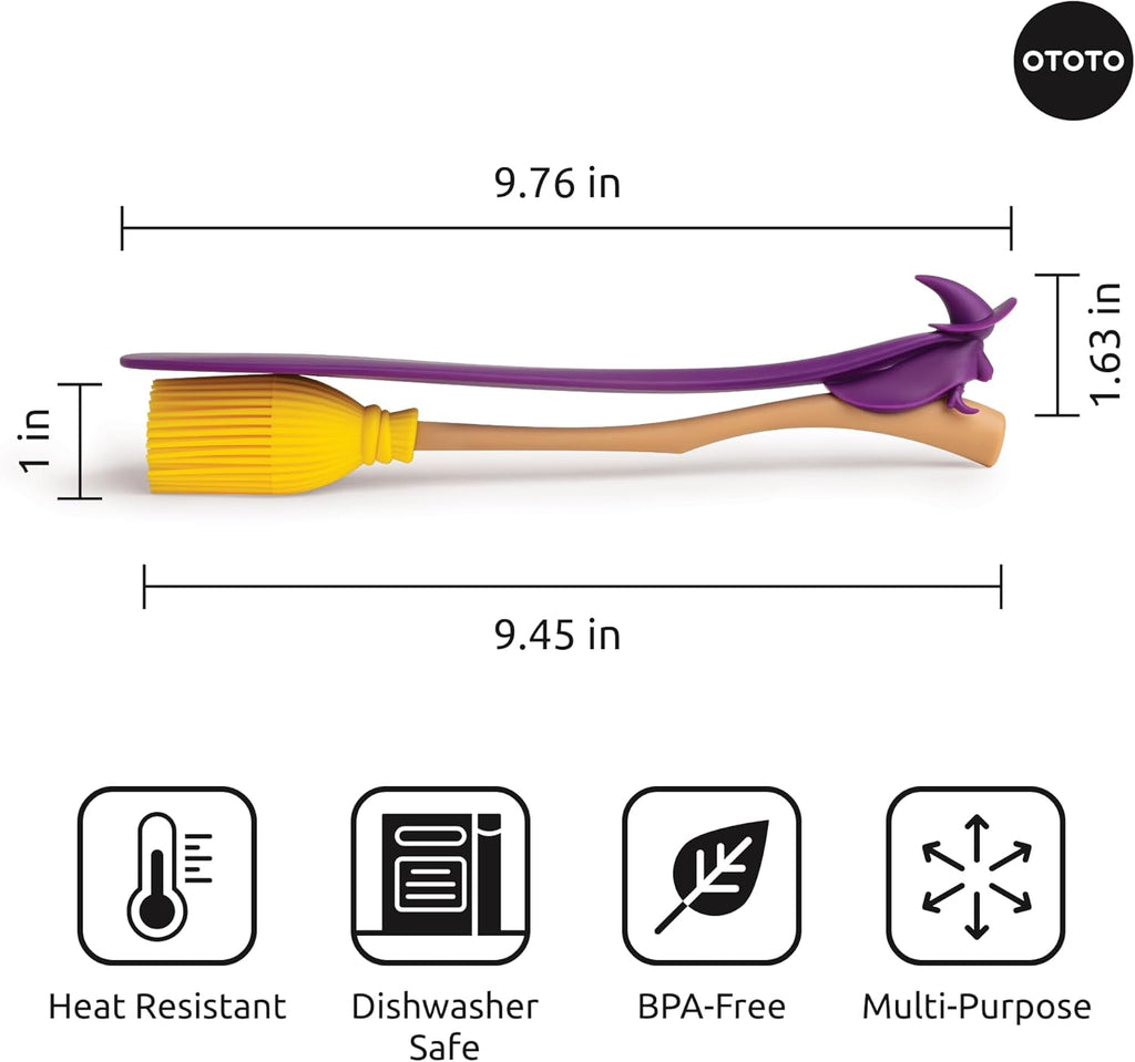 OTOTO NEW! Spookula Vampire Folding, Collapsible, Umbrella, Unique, Goth Accessories, Witchin Pastry Brush and Baking Spatulas - Silicone Heat Resistant and Basting Brush,