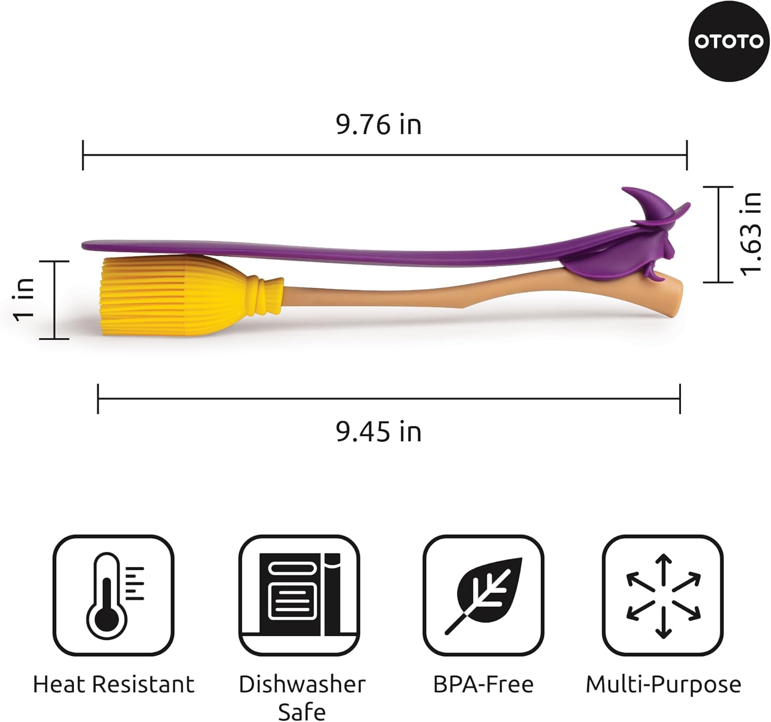 OTOTO NEW! Spookula Vampire Folding, Collapsible, Umbrella, Unique, Goth Accessories, Witchin Pastry Brush and Baking Spatulas - Silicone Heat Resistant and Basting Brush,