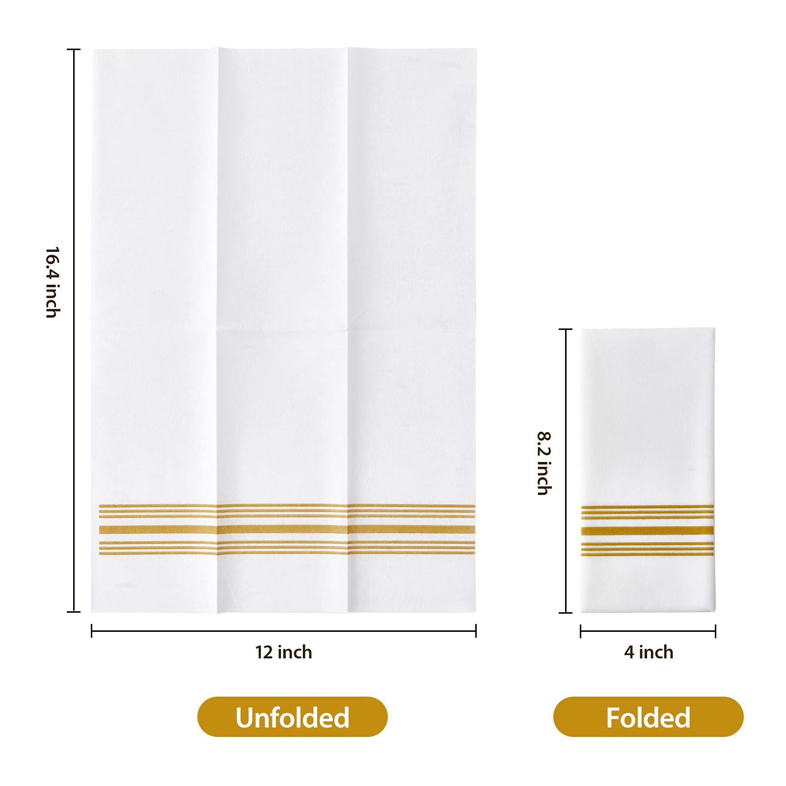 Vplus 150 PACK Guest Towels Disposable Bathroom, Decorative Bathroom Napkins, Soft, and Absorbent Disposable Paper Hand Towel for Dinners, Kitchen, Parties, Weddings, Christmas Party