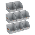 Homsorout Fabric Closet Storage Cubes - 6 Pack Square Storage Bins with Dual Handles for Clothes, Towels, Toys, Cube Storage Organizers for Bedroom, Nursery, Shelves, Closet, Small Spaces, Beige