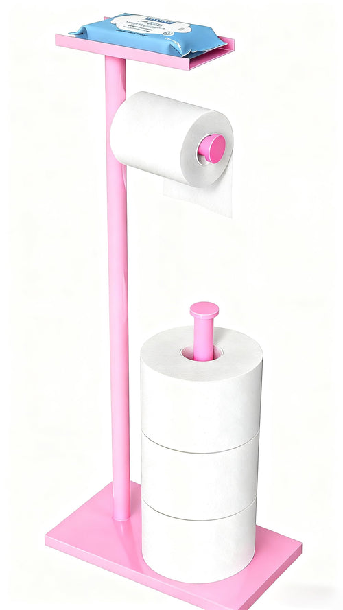 CISILY Black Toilet Paper Holder Stand with Phone Shelf, Bathroom Toliet Decor Decoration. Tissue Roll Free Standing Storage, Rv Accessories, Apartment Restroom Household Home Essentials