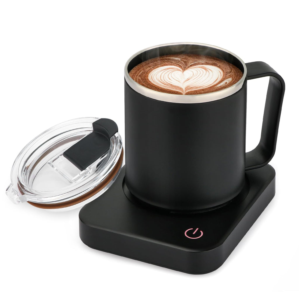 VOBAGA Coffee Mug Warmer for Desk with Auto Shut Off & 3-Temp Settings, Coffee Cup Warmer with Smart Safety Alert Home Office Accessory, Perfect for Coffee, Tea, Milk (Mug for Display)