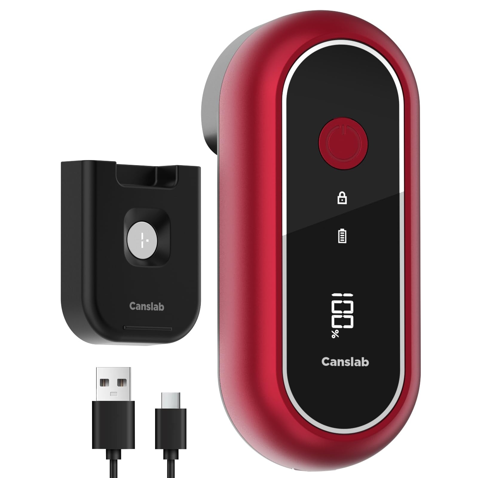 Canslab Turbo Rechargeable Can Opener - Professional Grade Blade, Auto-Stop, LED Battery Life Display, Wall-mountable, Side Cut Electric Can Opener for Smooth Edge, Hands-free Operation,USB-C Charging