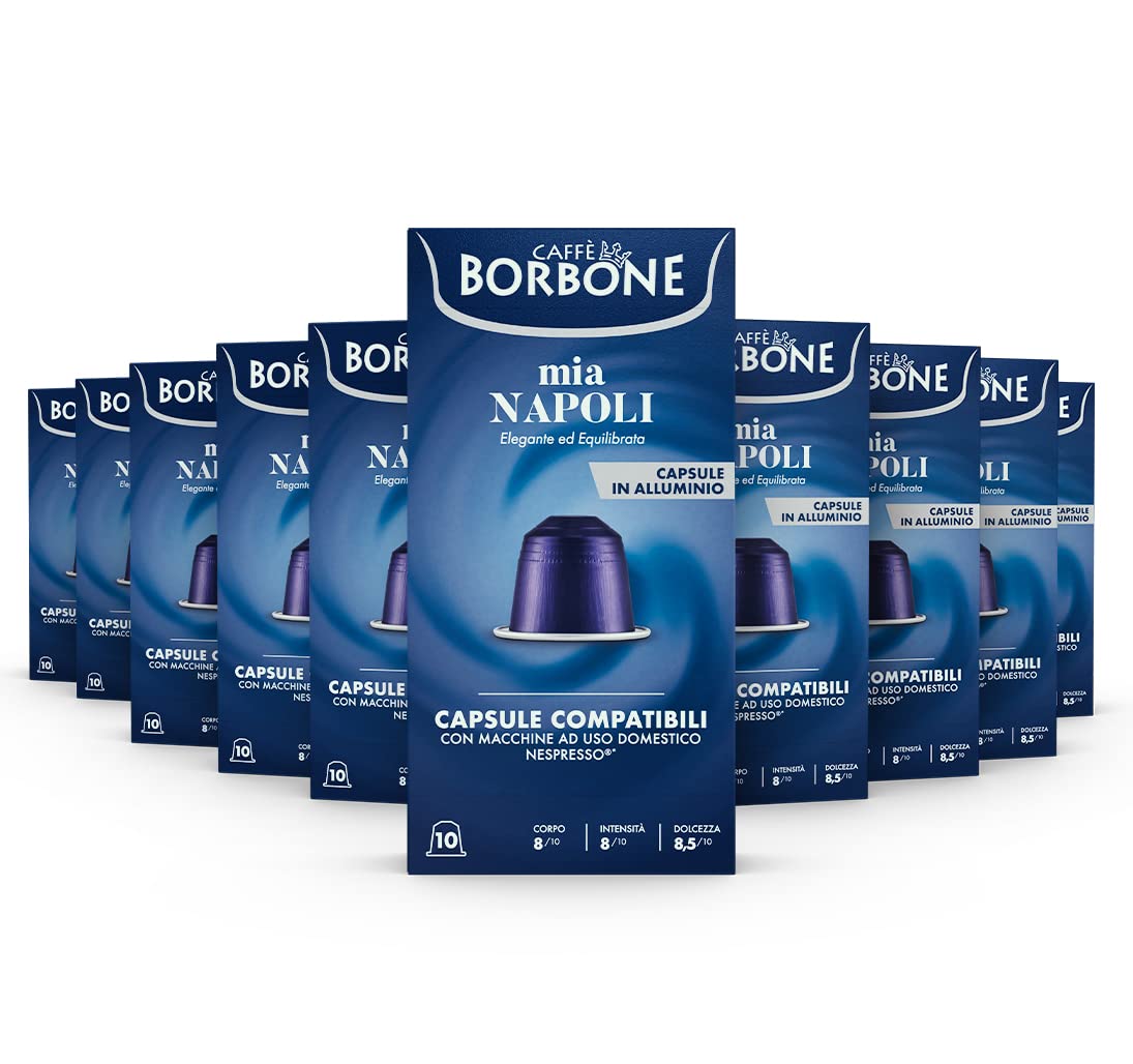 Caffè Borbone Espresso Intenso Aluminum Capsules Compatible with Nespresso Original Machines, Dark Roast, 100 Count