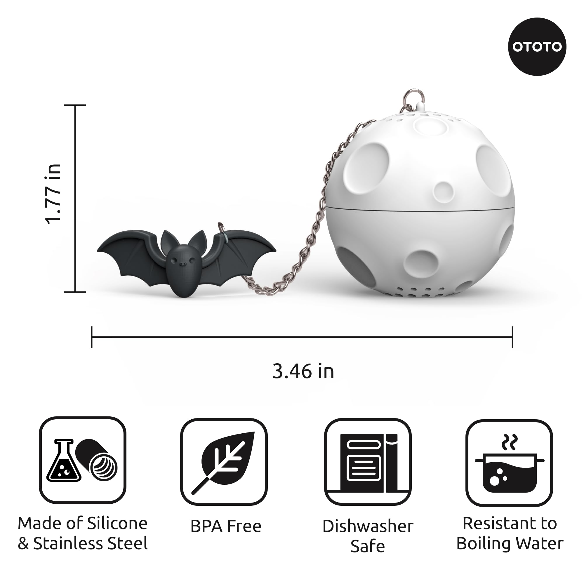 Cute Tea Infuser by OTOTO - Loose Leaf Tea Steeper, Tea Accessories, Tea Diffusers, Tea Infuser for Loose Leaf Tea, Tea Strainers, Cute Gifts, Tea Gift Set, Kitchen Gifts, Cooking Gadgets