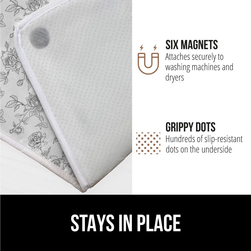 GORILLA GRIP The Original Ironing Board Cover and Pad, Silicone Coating, Thick Scorch Resistant Padding, Heavy Duty Iron Covers Standard Boards, Hook and Loop Fastener Strap, Silver, 15x54