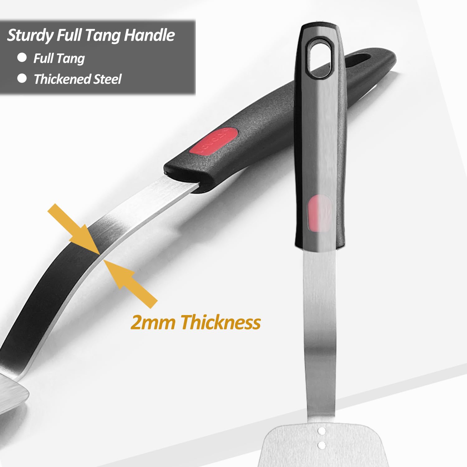Stainless Steel Spatula Turner, Slotted Metal Spatula for Kitchen Use,VOVOLY Heavy Duty Cooking Turner, Wide Blade with Beveled Edge and Heat Resistant Silicone Handle, Dishwasher Safe