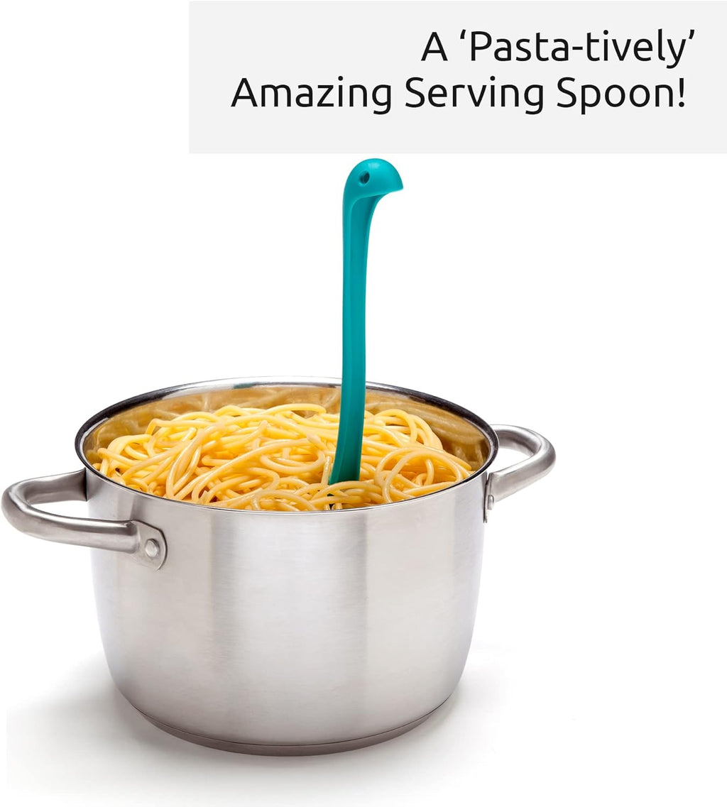 OTOTO Papa Nessie Pasta Server, Spaghetti Spoon - Food Grade & BPA Free Pasta Spoon Server - Dishwasher Safe & Heat Resistant Spaghetti Server, Pasta Fork 11.22x3.35x2.17 in