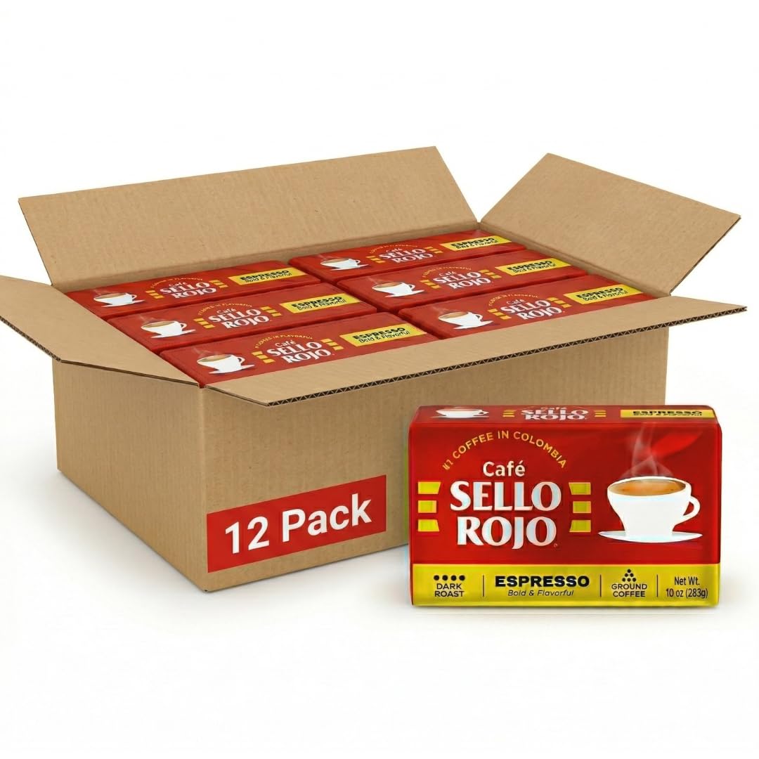 Sello Rojo Espresso Brick, Colombian Ground Coffee, 10 oz