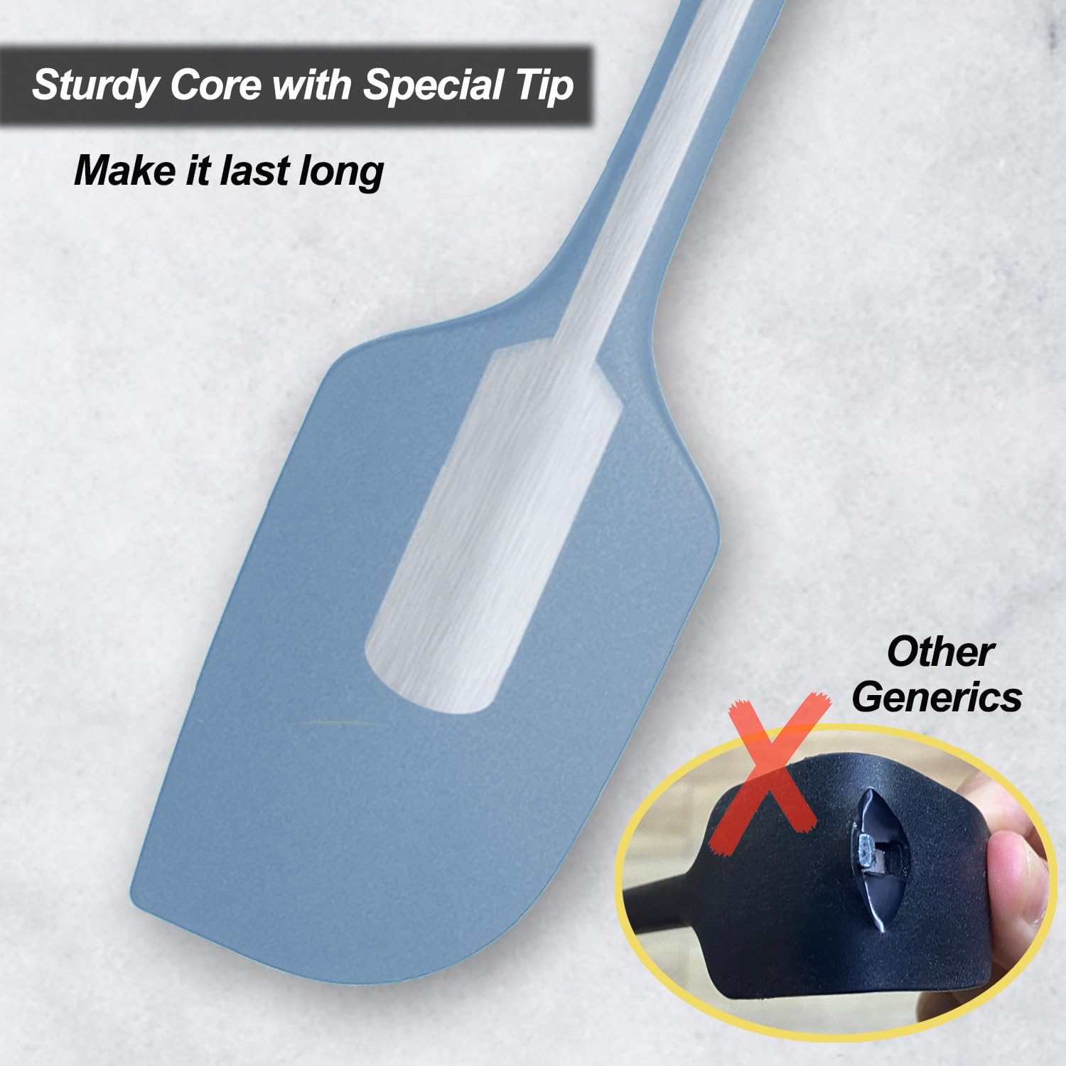 3 Pack Large Silicone Spatula for Kitchen,600°F Heat resistant Rubber Spatulas for Baking,Cooking, Scraping,and Mixing,Non Stick Kitchen Utensils, BPA Free, 11.2 IN, Khaki