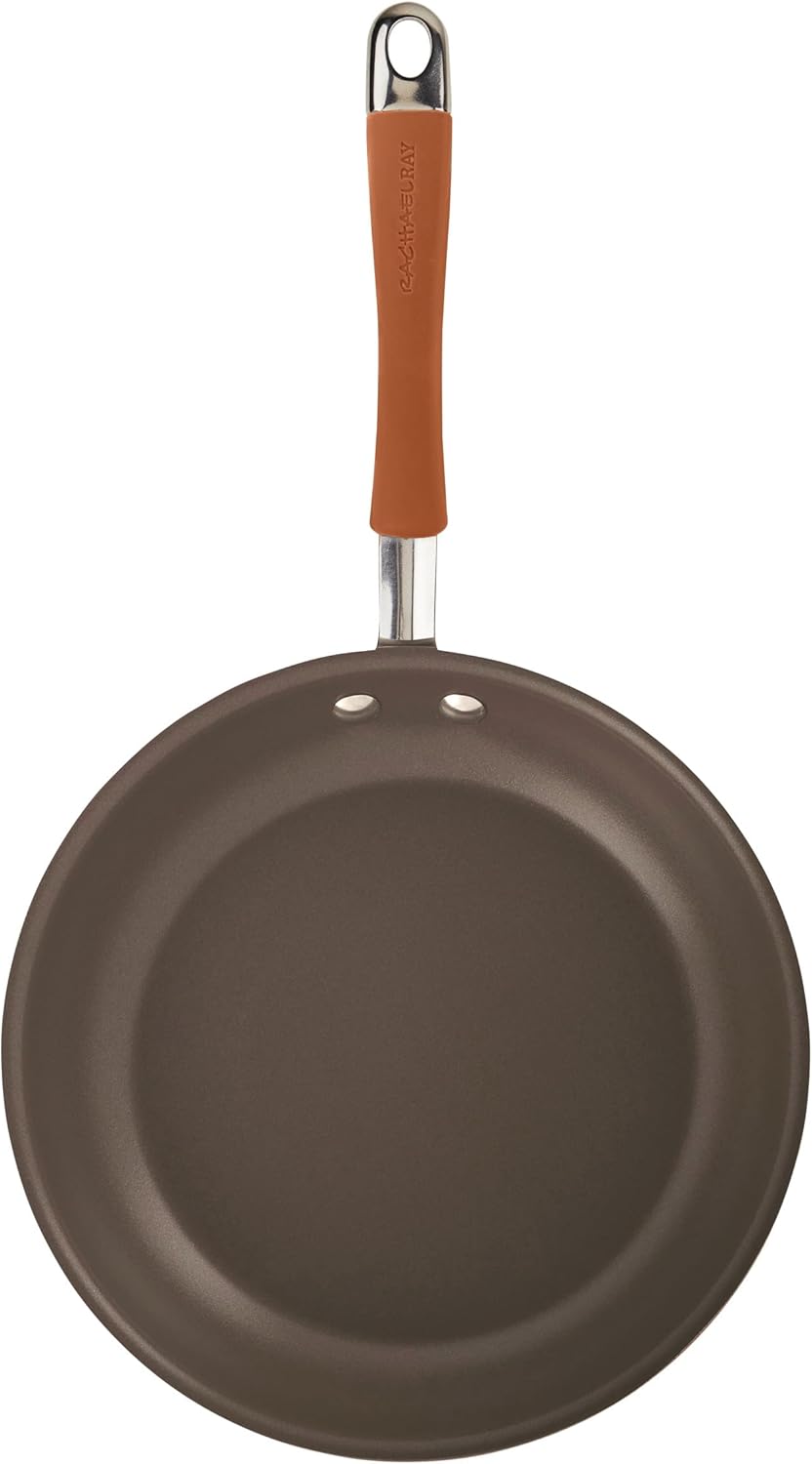 Rachael Ray - 16802 Rachael Ray Cucina Nonstick Cookware Pots and Pans Set, 12 Piece, Sea Salt Gray