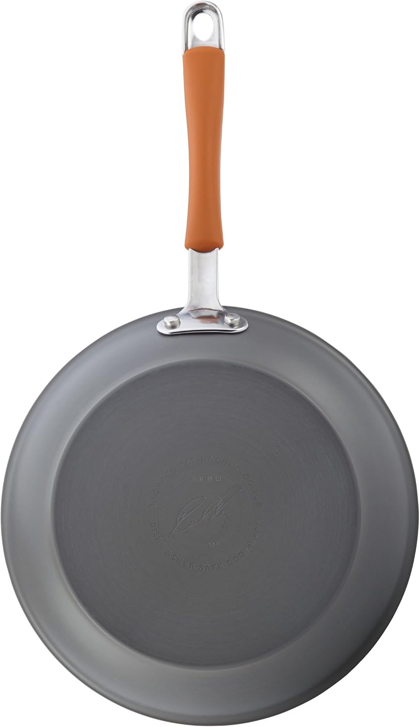 Rachael Ray - 16802 Rachael Ray Cucina Nonstick Cookware Pots and Pans Set, 12 Piece, Sea Salt Gray