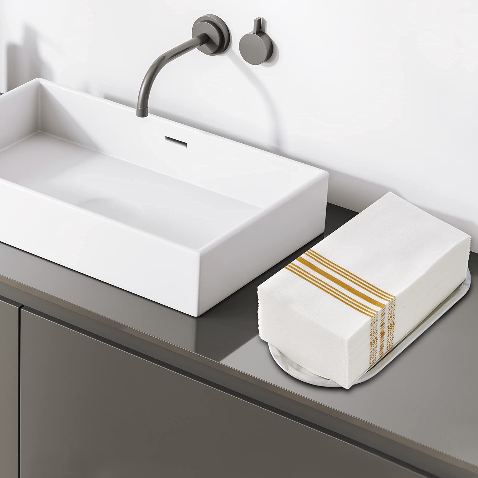Vplus 150 PACK Guest Towels Disposable Bathroom, Decorative Bathroom Napkins, Soft, and Absorbent Disposable Paper Hand Towel for Dinners, Kitchen, Parties, Weddings, Christmas Party